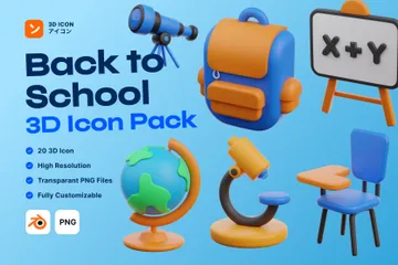 De vuelta a la escuela 3D Icon Pack