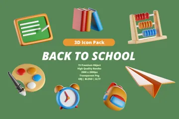 De vuelta a la escuela 3D Icon Pack