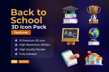 De vuelta a la escuela Paquete de Icon 3D