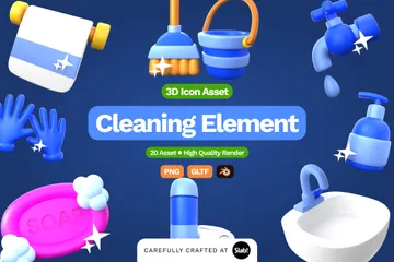 Reinigung 3D Icon Pack