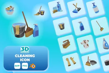 Reinigung 3D Icon Pack
