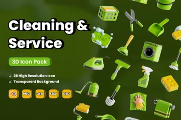 Reinigung & Service 3D Icon Pack