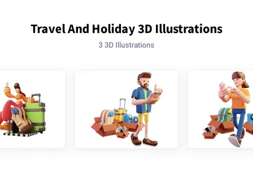 Reisen und Urlaub 3D Illustration Pack