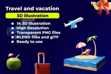 Reisen und Urlaub 3D Icon Pack