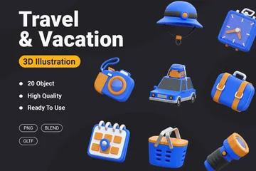 Reisen & Urlaub 3D Icon Pack