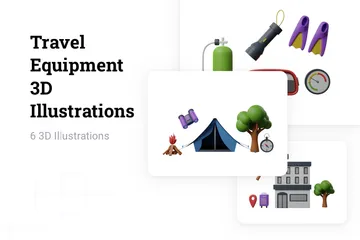 Reiseausrüstung 3D Illustration Pack
