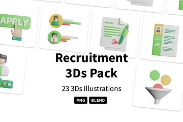 Rekrutierung 3D Icon Pack