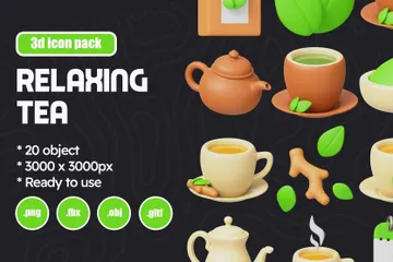 Relaxing Tea 3D Icon Pack