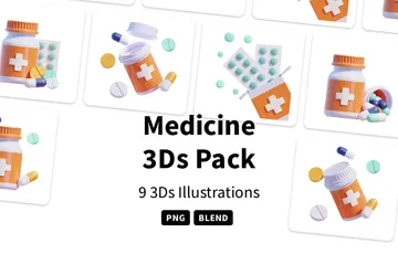 Medicamento Pacote de Icon 3D