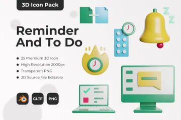 Reminder And To Do 3D Icon Pack