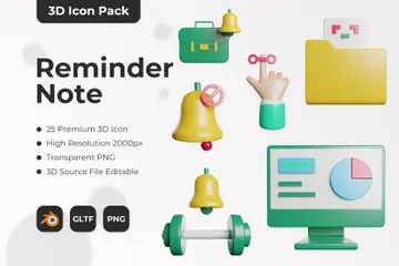 Reminder Note 3D Icon Pack