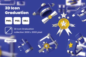 L'obtention du diplôme Pack 3D Icon
