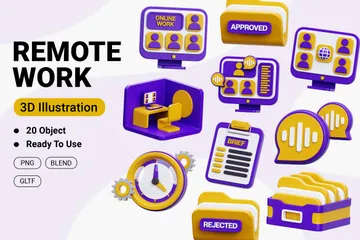 Remote Work 3D Icon Pack