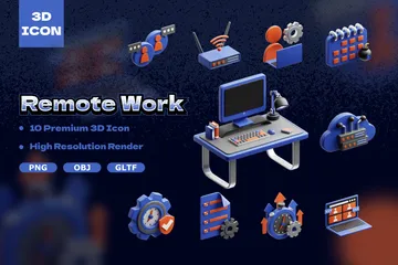 Remote Work 3D Icon Pack