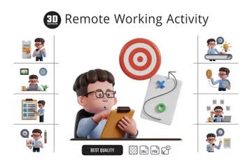 Remote Working Activity 3D Illustration Pack