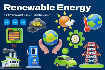 Renewable Energy 3D Icon Pack