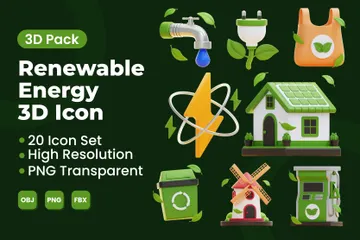 Renewable Energy 3D Icon Pack