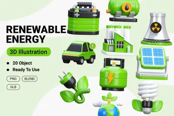 Renewable Energy 3D Icon Pack