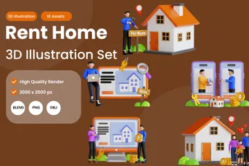 Rent Home 3D Illustration Pack