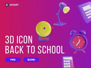 Retour à l'école 3D Icon Pack