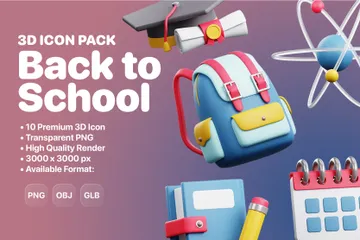 Retour à l'école Pack 3D Icon