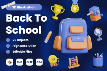 Retour à l'école Pack 3D Icon