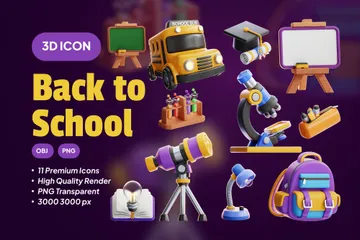 Retour à l'école Pack 3D Icon