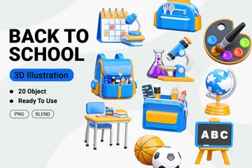 Retour à l'école 3D Icon Pack