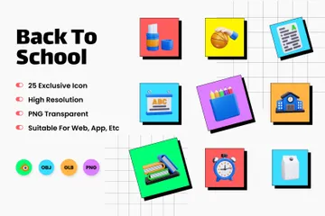 Retour à l'école Pack 3D Icon