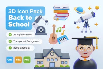 Retour à l'école Pack 3D Icon