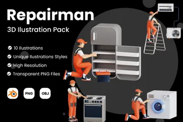 Repairman 3D Illustration Pack