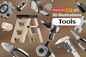 Reparaturwerkzeuge 3D Icon Pack