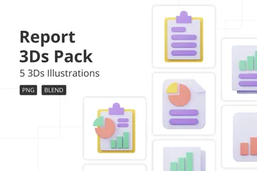 Report 3D Icon Pack