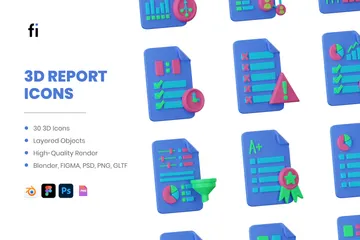 Report 3D Icon Pack