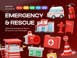 Rescate de emergencia Paquete de Icon 3D