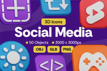 Médias sociaux 2.0 Pack 3D Icon
