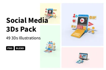 Réseaux sociaux Pack 3D Illustration
