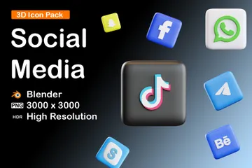 Free Réseaux sociaux Pack 3D Icon