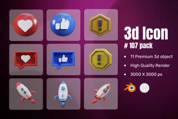 Réseaux sociaux Pack 3D Icon