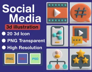 Réseaux sociaux Pack 3D Icon