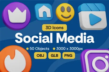 Réseaux sociaux Pack 3D Icon