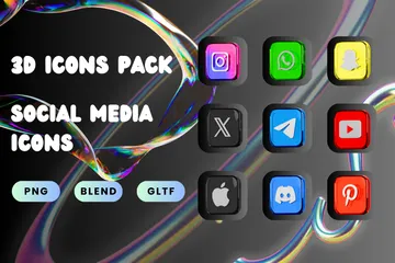 Réseaux sociaux Pack 3D Icon