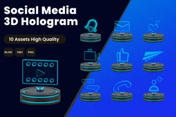 Réseaux sociaux Pack 3D Icon