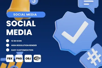 Réseaux sociaux Pack 3D Icon