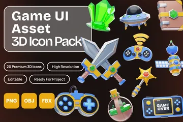 Élément de l'interface utilisateur du jeu Pack 3D Icon