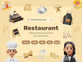 식당 3D Icon 팩