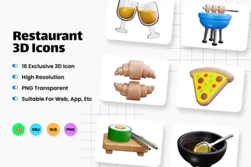 Restaurant 3D Icon Pack