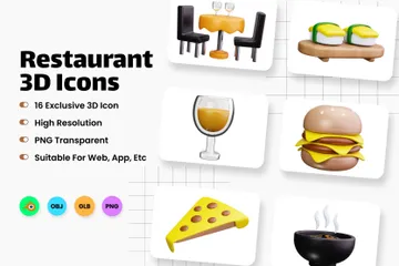 Restaurant 3D Icon Pack