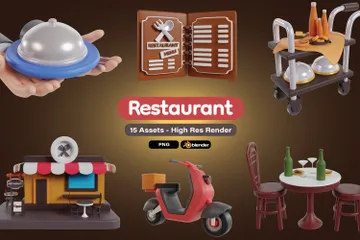 Restaurant 3D Icon Pack