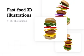 Fast food Pack 3D Illustration